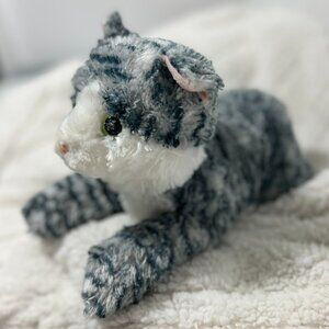 Aurora Lily Flopsie Cat Plush | Gray White Tabby Kitten | Cuddly Stuffed Animal